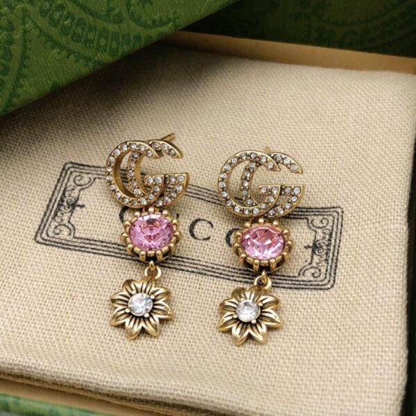 réplica,joyas,joyería,1:1,replica,fake,lujo,barato Aretes con diamantes rojos GG Fashion de Gucci (BE62)