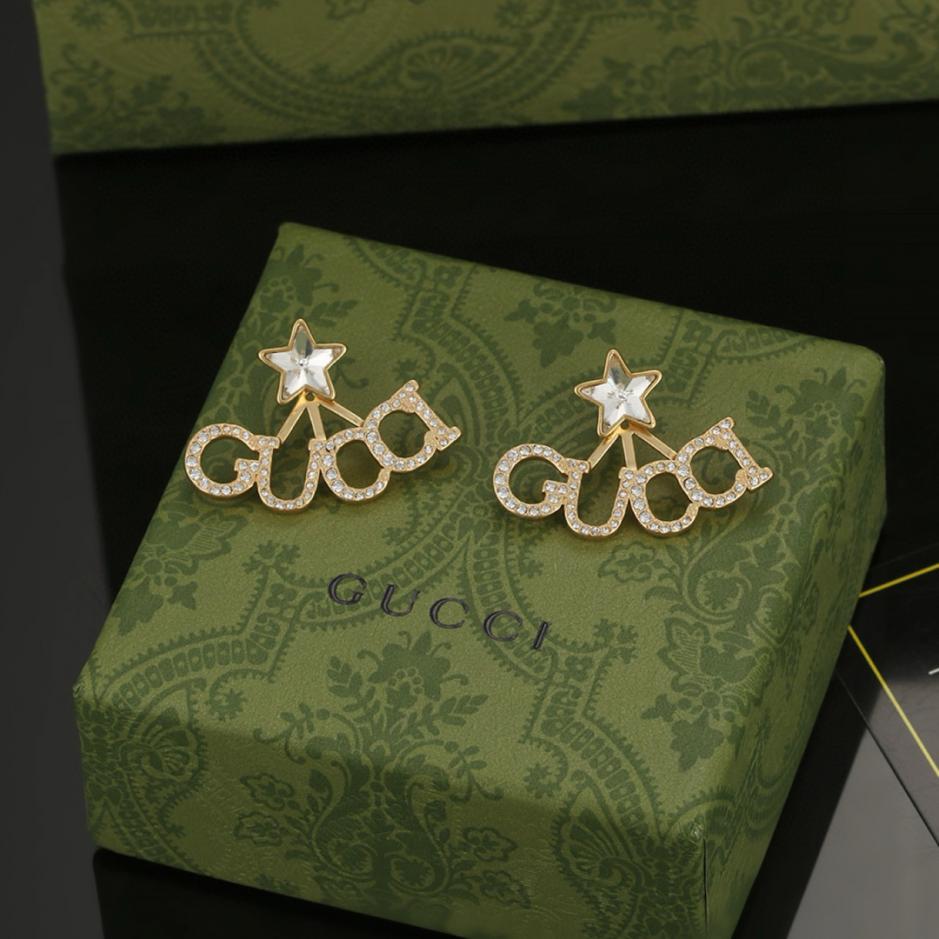 réplica,joyas,joyería,1:1,replica,fake,lujo,barato réplica,joyas,joyería,1:1,replica,fake,lujo,barato Pendientes con forma de letra Gucci Pin de plata de ley 925 (F0B7)