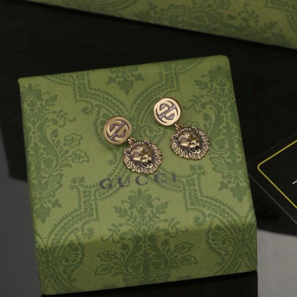 réplica,joyas,joyería,1:1,replica,fake,lujo,barato Aretes con cabeza de león Gucci (3FEC)