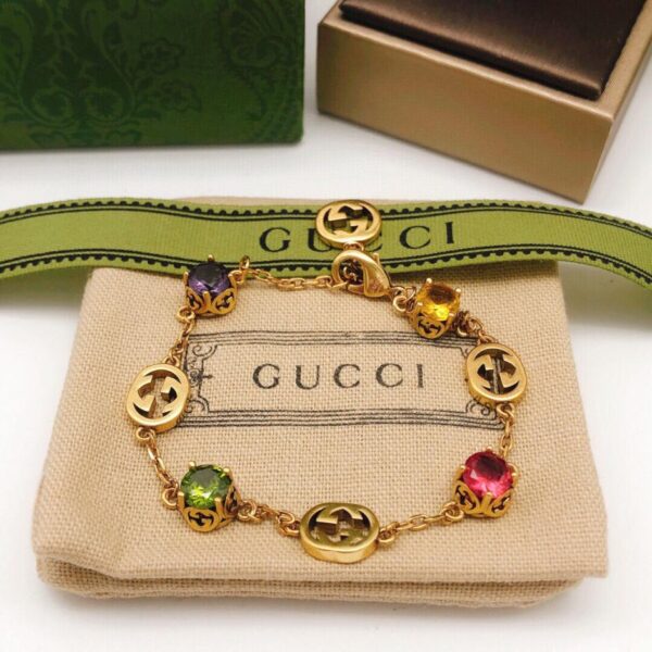 réplica,joyas,joyería,1:1,replica,fake,lujo,barato Pulsera de diamantes de colores Gucci (E62F)