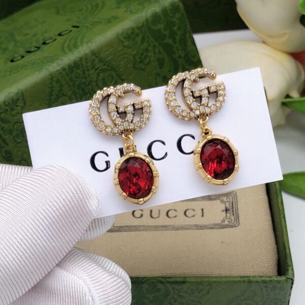 réplica,joyas,joyería,1:1,replica,fake,lujo,barato Pendientes Gucci Doble G, clips para las orejas, aguja de plata de ley 925 (956B)