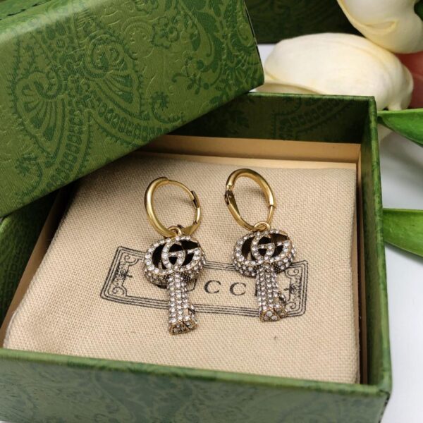 réplica,joyas,joyería,1:1,replica,fake,lujo,barato Pendientes Gucci con doble G y aguja en plata de ley s925 (6385)