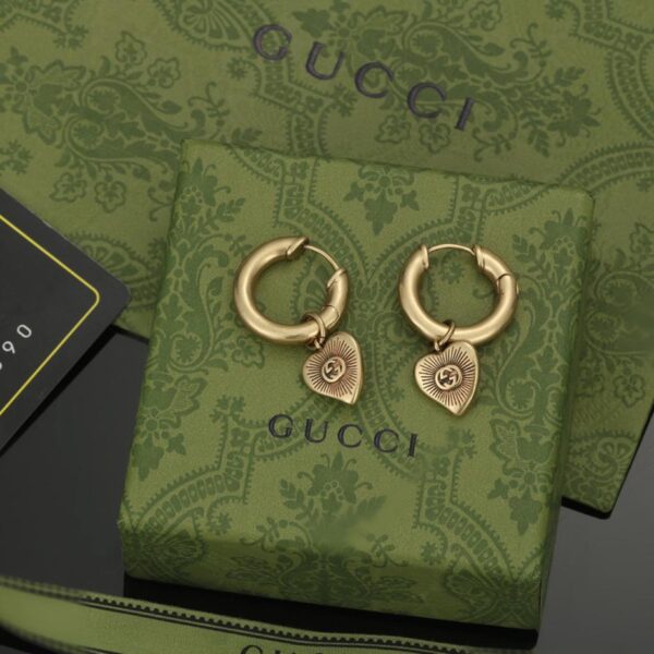 réplica,joyas,joyería,1:1,replica,fake,lujo,barato Pendientes Gucci Vintage Corazón Melocotón (078D)