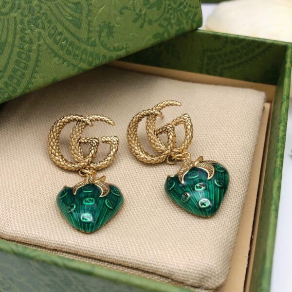 réplica,joyas,joyería,1:1,replica,fake,lujo,barato Pendientes Gucci fresa (62DA)