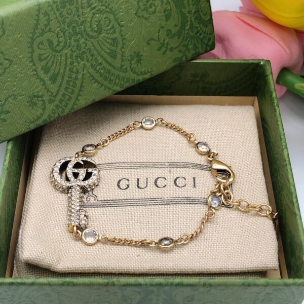 réplica,joyas,joyería,1:1,replica,fake,lujo,barato Pulsera con juego de llaves con doble G de cristal Gucci (219B)