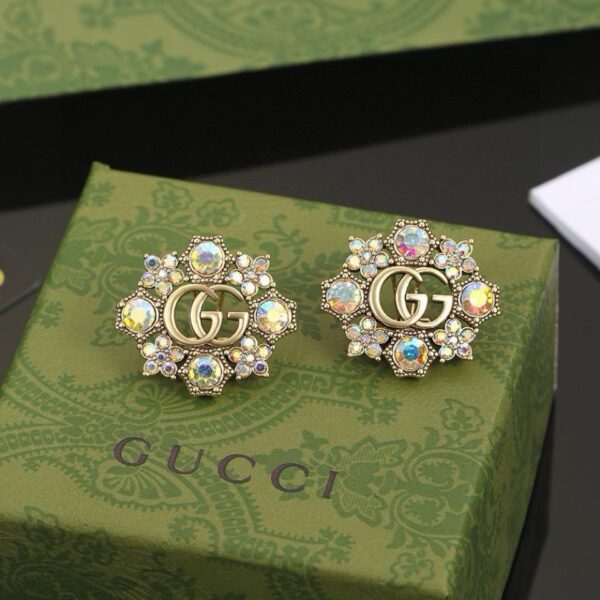 réplica,joyas,joyería,1:1,replica,fake,lujo,barato Pendientes Gucci Doble G, clips para las orejas, aguja de plata de ley 925 (99F3)