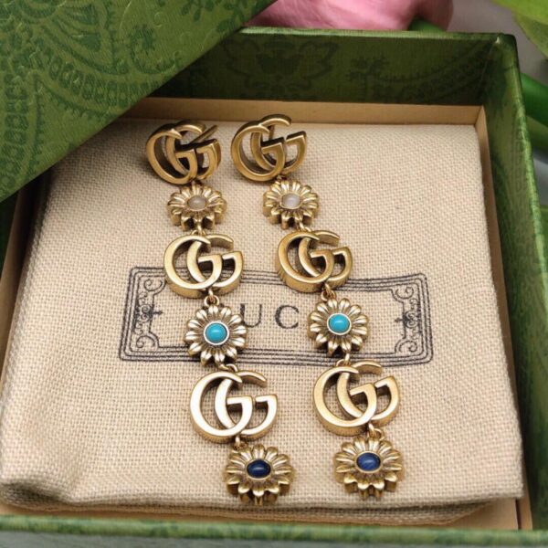 réplica,joyas,joyería,1:1,replica,fake,lujo,barato Pendientes con borlas en forma de flor nuevos de Gucci (861A)