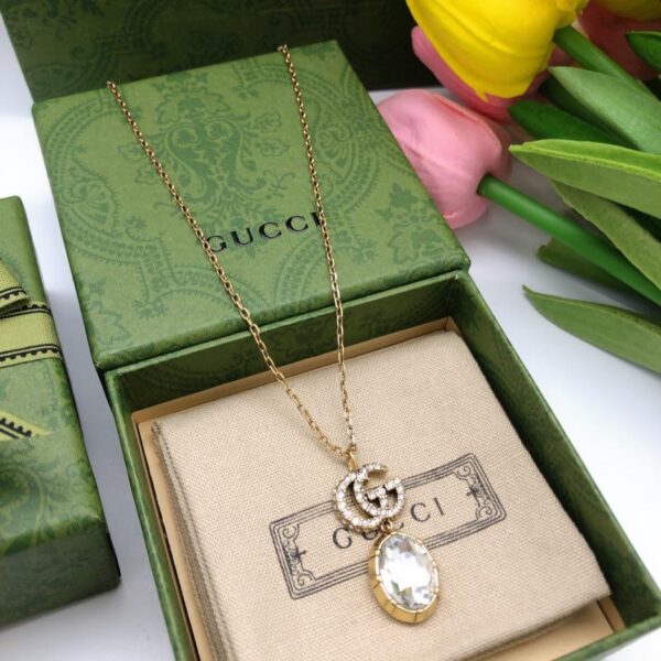 réplica,joyas,joyería,1:1,replica,fake,lujo,barato Gucci Collar Doble G Logotipo Doble G(C09E)