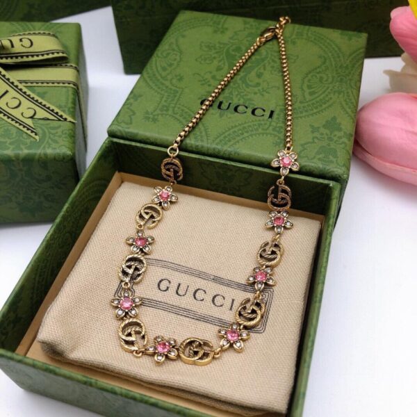 réplica,joyas,joyería,1:1,replica,fake,lujo,barato Collar de flores rojas Gucci (9A27)