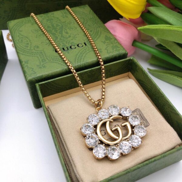 réplica,joyas,joyería,1:1,replica,fake,lujo,barato Nuevo Collar cuadrado de cristal Gucci (367E)
