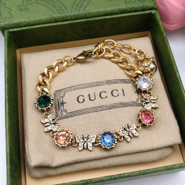 réplica,joyas,joyería,1:1,replica,fake,lujo,barato Pulsera de diamantes de colores Gucci GG Fashion (4B3A)