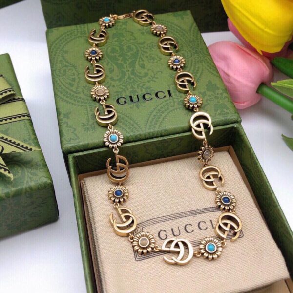 réplica,joyas,joyería,1:1,replica,fake,lujo,barato Nuevo collar de flores de Gucci (8E17)