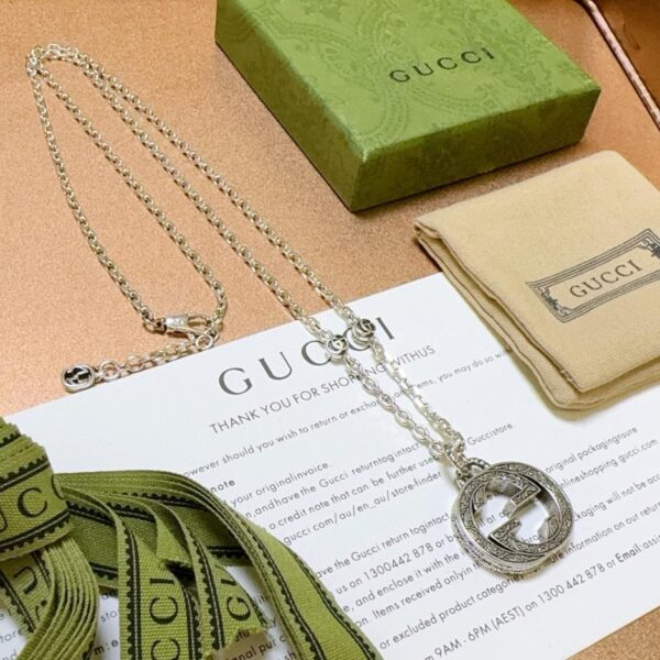 réplica,joyas,joyería,1:1,replica,fake,lujo,barato Gucci último collar serie Anger Forest doble g (7D9F)