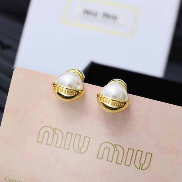 réplica,joyas,joyería,1:1,replica,fake,lujo,barato Pendientes Miumiu nueva perla (2F46)