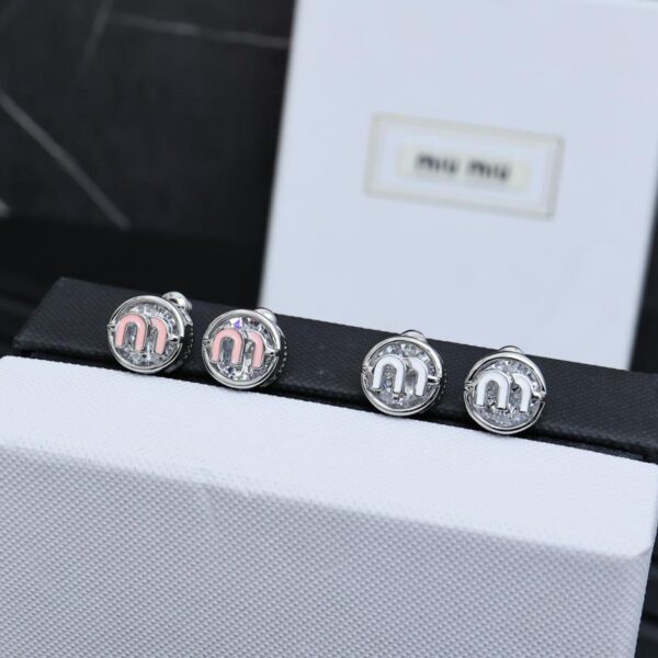 réplica,joyas,joyería,1:1,replica,fake,lujo,barato Pendientes redondos de esmalte Miumiu (1567)