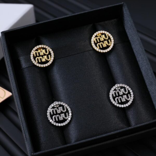 réplica,joyas,joyería,1:1,replica,fake,lujo,barato Pendientes con forma de letra redonda hueca de Miumiu (D577)
