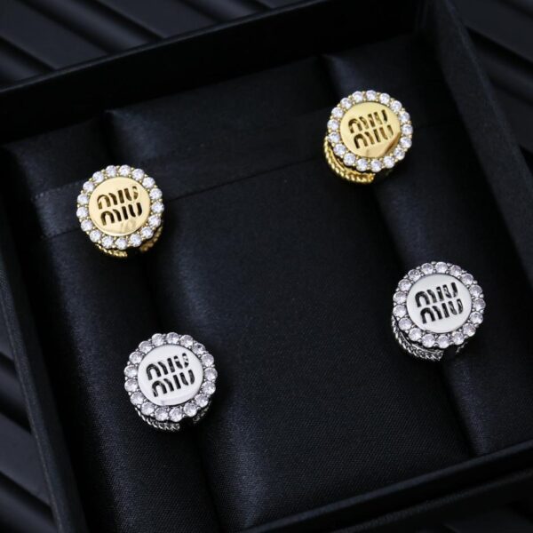 réplica,joyas,joyería,1:1,replica,fake,lujo,barato Pendientes redondos reversibles miumiu (8C82)