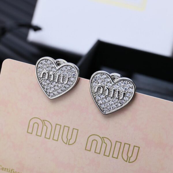 réplica,joyas,joyería,1:1,replica,fake,lujo,barato Pendientes de amor con diamantes nuevos de Miumiu (3F23)