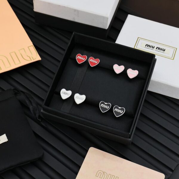 réplica,joyas,joyería,1:1,replica,fake,lujo,barato Pendientes carta de amor esmaltados miumiu (32D6)