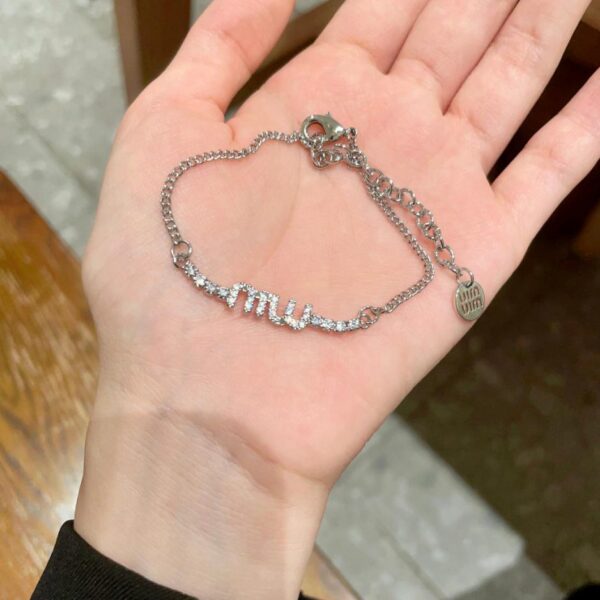 réplica,joyas,joyería,1:1,replica,fake,lujo,barato Miu Miu Pulsera con letras y diamantes (3455)
