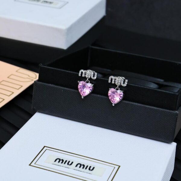 réplica,joyas,joyería,1:1,replica,fake,lujo,barato Pendientes Love de diamantes rosas Miumiu (D8DC)