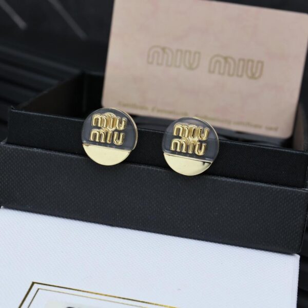 réplica,joyas,joyería,1:1,replica,fake,lujo,barato Pendientes miumiu acrílico dorado (437B)