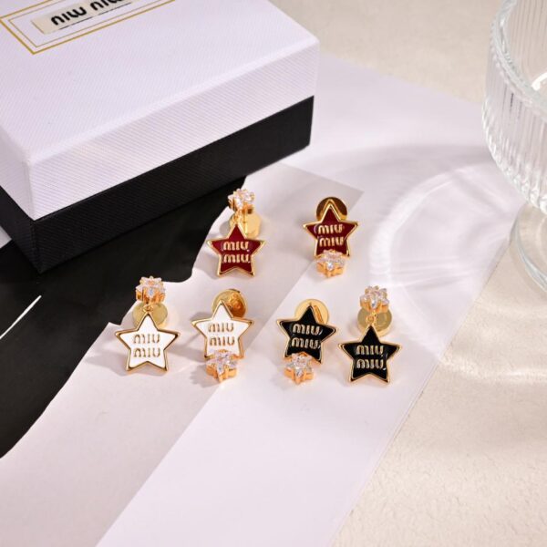 réplica,joyas,joyería,1:1,replica,fake,lujo,barato pendientes miumiu estrella de cinco puntas ️(D566)