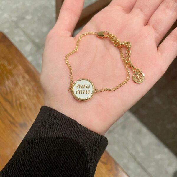 réplica,joyas,joyería,1:1,replica,fake,lujo,barato pulsera con letras miumiu (D549)