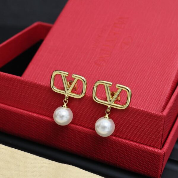 réplica,joyas,joyería,1:1,replica,fake,lujo,barato Pendientes de perlas con monograma de Valentino (B286)