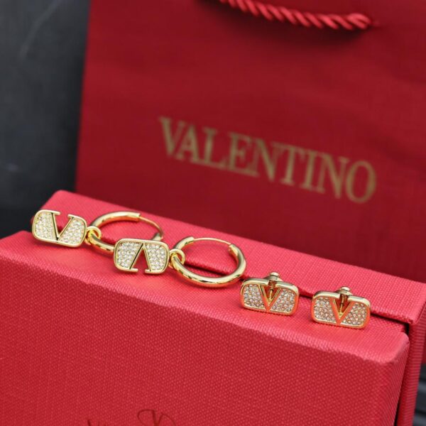 réplica,joyas,joyería,1:1,replica,fake,lujo,barato Pendientes aro con letras Valentino (22BA)