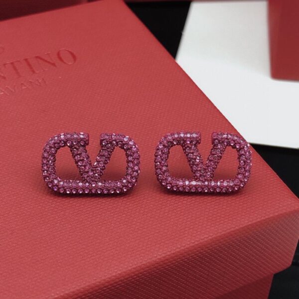 réplica,joyas,joyería,1:1,replica,fake,lujo,barato Pendientes Valentino cuadrados rock sugar strass (6BF1)