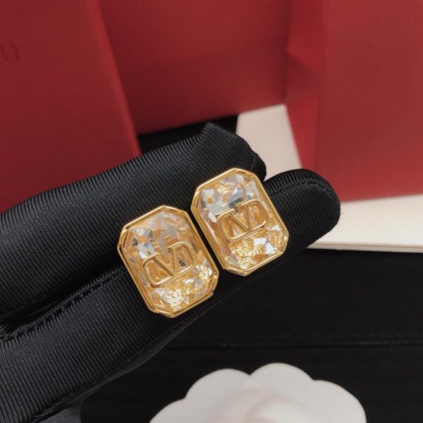réplica,joyas,joyería,1:1,replica,fake,lujo,barato Pendientes Valentino cuadrados rock sugar strass violeta (1C6A)