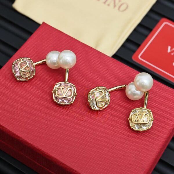 réplica,joyas,joyería,1:1,replica,fake,lujo,barato Pendientes Valentino con forma de cubo de azúcar y perlas (9676)