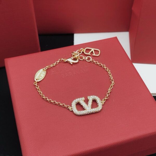 réplica,joyas,joyería,1:1,replica,fake,lujo,barato La última pulsera en forma de V de Valentino con diamantes (15DB)