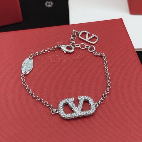 réplica,joyas,joyería,1:1,replica,fake,lujo,barato La última pulsera en forma de V de Valentino con diamantes (920A)