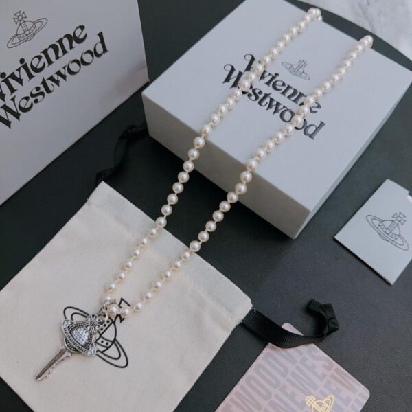 réplica,joyas,joyería,1:1,replica,fake,lujo,barato Vivienne Westwood collar Saturno grande clásico de alta calidad para hombres y mujeres (BE90)