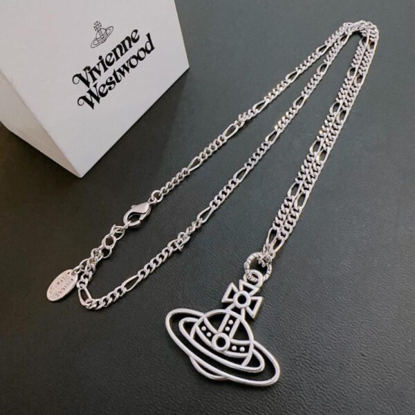 réplica,joyas,joyería,1:1,replica,fake,lujo,barato Vivienne Westwood Collar Saturno grande clásico de alta calidad unisex (A4FF)