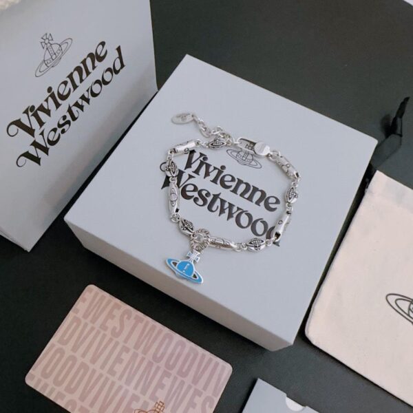 réplica,joyas,joyería,1:1,replica,fake,lujo,barato Vivienne Westwood Pulsera Saturno grande clásica de alta calidad para hombre y mujer (06D2)