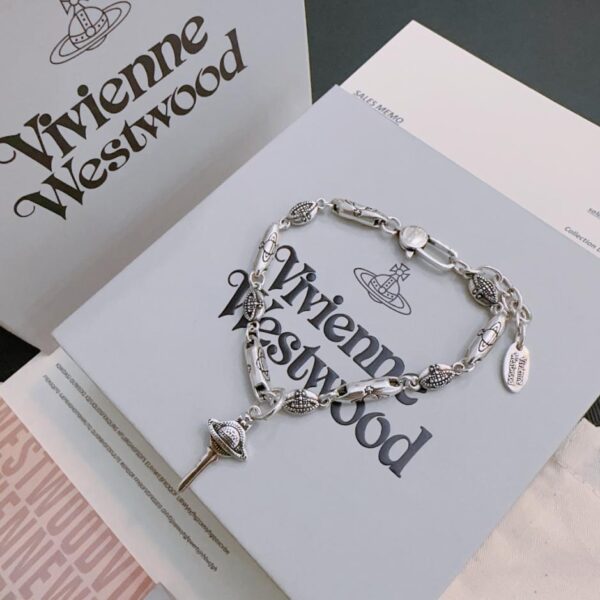 réplica,joyas,joyería,1:1,replica,fake,lujo,barato Vivienne Westwood Pulsera Saturno grande clásica de alta calidad para hombres y mujeres (2948)