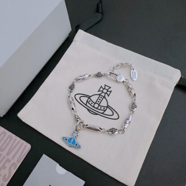 réplica,joyas,joyería,1:1,replica,fake,lujo,barato Vivienne Westwood Pulsera Saturno grande clásica de alta calidad para hombre y mujer (F5E8)