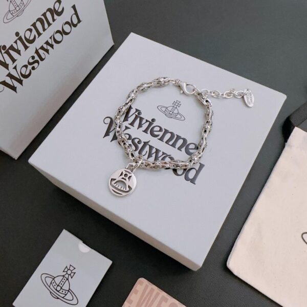 réplica,joyas,joyería,1:1,replica,fake,lujo,barato Vivienne Westwood Pulsera Saturno grande clásica de alta calidad para hombres y mujeres (5648)