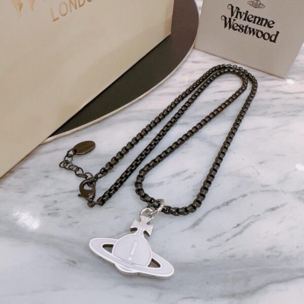 réplica,joyas,joyería,1:1,replica,fake,lujo,barato Vivienne Westwood Collar unisex grande clásico de Saturno de alta calidad (8F73)