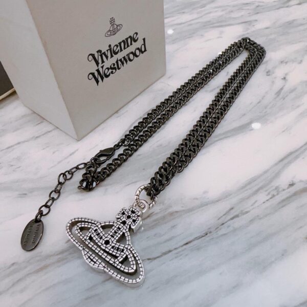 réplica,joyas,joyería,1:1,replica,fake,lujo,barato Vivienne Westwood Collar unisex grande clásico de alta calidad de Saturno (3693)