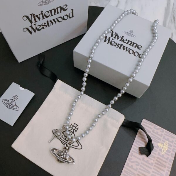 réplica,joyas,joyería,1:1,replica,fake,lujo,barato Vivienne Westwood Collar Saturno grande clásico de alta calidad para hombre y mujer (2404)