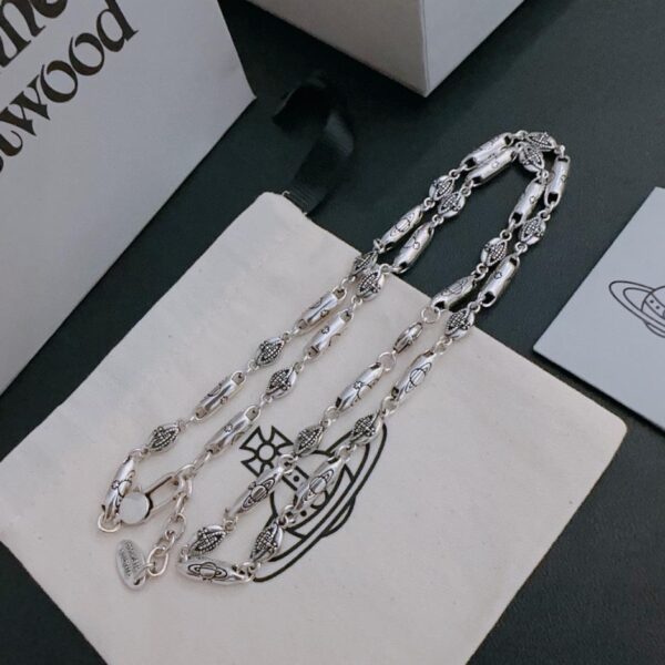 réplica,joyas,joyería,1:1,replica,fake,lujo,barato Vivienne Westwood Collar Saturno grande clásico de alta calidad para hombre y mujer (7024)