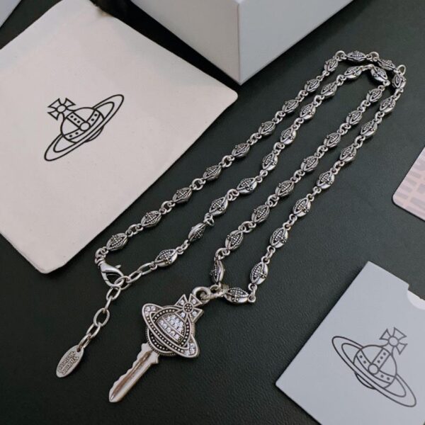 réplica,joyas,joyería,1:1,replica,fake,lujo,barato Vivienne Westwood Collar Saturno grande clásico de alta calidad para hombres y mujeres (1BC9)