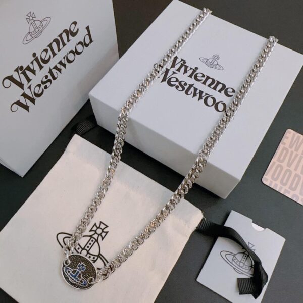 réplica,joyas,joyería,1:1,replica,fake,lujo,barato Vivienne Westwood Collar Saturno grande clásico de alta calidad para hombre y mujer (C5C1)