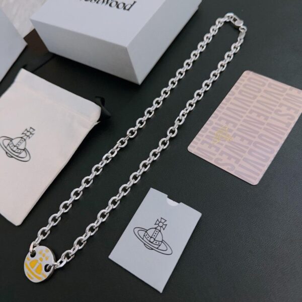 réplica,joyas,joyería,1:1,replica,fake,lujo,barato Vivienne Westwood Collar Saturno grande clásico de alta calidad para hombres y mujeres (EAF4)