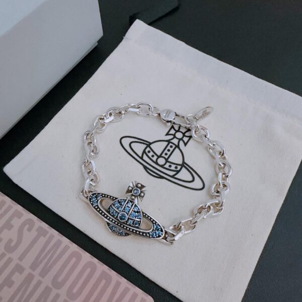 réplica,joyas,joyería,1:1,replica,fake,lujo,barato Vivienne Westwood Pulsera Saturn grande clásica de alta calidad para hombres y mujeres (150F)