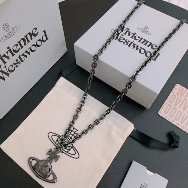 réplica,joyas,joyería,1:1,replica,fake,lujo,barato Vivienne Westwood Collar Saturno grande clásico de alta calidad para hombres y mujeres (714A)